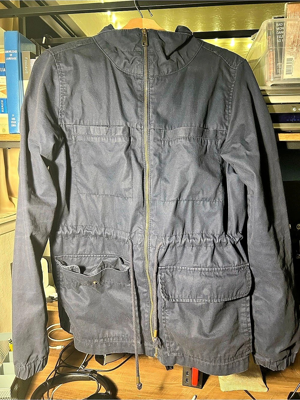 Hooded Field Jacket Navy Size Large